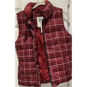 Eddie Bower Quilted Down Vest Full Zip and Snaps Size S